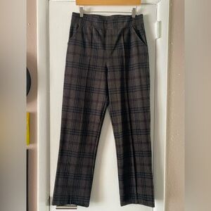 Dark Plaid Knit Pants